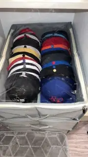 Baseball Caps Storage Box Hat Organizer Clear Zipper Case Holds up to 50 Caps