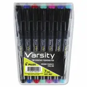 Pilot Varsity Fountain Pen Pack Assorted Ink 1mm 7/Set 90029