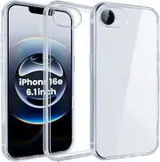 Clear Case For Apple iPhone 16e Case Silicone Soft Gel Transparent Phone Cover For iPhone 16e 6.1inch (iPhone 16e 6.1'')