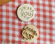 Miss You Stamp Embosser Cookie Cutter Pastry Fondant Dough Biscuit