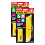 Handy Hardware 2PCE Retractable Utility Knives + Box Cutter and Blades