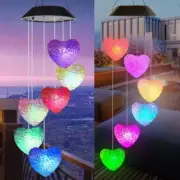 Solar Wind Chimes Lights LED Color-changing Yard Garden Night Lights Decor Heart
