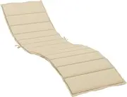 'vidaXL Oxford Fabric Sun Lounger Cushion - 200x50x3cm - Soft Foam Filling - Beige - Ideal for Outdoor and Indoor Use