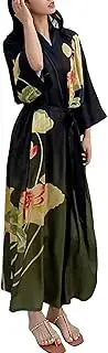 [Generic] plus Size Women's Robes Lightweight Feeling Floral Printed Robe Bathrobe Loungewear Shower Wrap Towel for Women Patterned