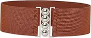 [ａ aternee] Wide Elastic Belt Waistband Cinch Girdle Simple Decoration with Buckle Corset Fashion Waist Belt Dress Belt for Women Ladies