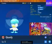 Pokemon Scarlet/Violet QUAXLY Lv.5 6IV Adamant Non Shiny (w/ Lucky Egg) STARTER