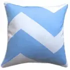 45cm Outdoor Indoor Cushion Cover UV Treated BLUE GREY CHEVRON Hamptons Beige