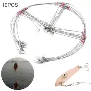10x Fishing Wire Leader Rigs Trace With Swivel Snaps 3 Arms Fishing Rigs Tackle