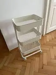 IKEA Raskog Utility Storage Trolley Cart, White, 13 3/4x17 3/4x30 3/4, 203.829.32