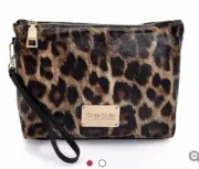 100% AUTHENTIC NWT BEBE LOGO JETTA DOME LEOPARD PRINTED WRISTLET BAG