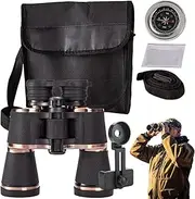 High Powered Binoculars - 20x50 Fishing Binoculars with Handbag | Manual Adjustment Bak-4 Prism with Compass Phone Clip Waterproof Telescope for Adventures Hiking Sports Travel Cruise