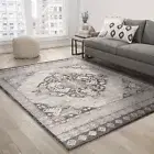 Bedside Rug Beige Diamond Bohemian Carpet Non Slip 8mm Tufted Pile Mat 160x230cm
