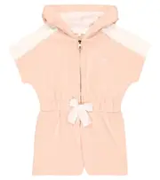 [Chloe Kids] Chloé Kids Hooded cotton playsuit Y 12 pink