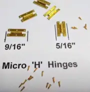 MICRO " H " HINGE For Doll-Houses 1:12 Scale SOLID BRASS PACKAGE OF 6 HINGES