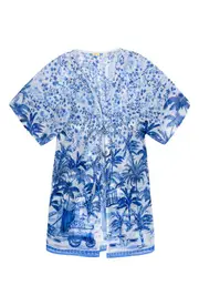 Agua Bendita Kids' Luciana Tales Cover-Up Tunic in Blue at Nordstrom, Size 6