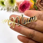 35pcs of Mom/Mum/Mama Cake Charm,Mother's Day Cake Toppers,Mirror Acrylic Cupcake Topper for Happy Birthday Mother's day Cake Party Decoration (2'', Gold Mirror)