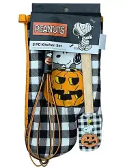 Peanuts Kitchen Set Oven Mitt, Spatula & Whisk 3 Piece Set Snoopy Charlie Brown