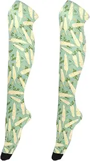 [FRODOTGV] Chic White Radish Women Soft Thigh High Socks Fashionable Long Boot Stockings for Ladies Knee-High Stockings, Chic White Radish