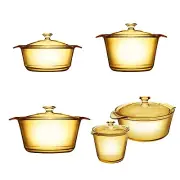 Visions Flair Glass Ceramic Cookware with Lid (Various Sizes)