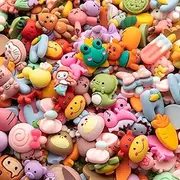 Slime Charms Cartoon Animal and Fruit Cute Set - Mixed Lot Assorted Fruit Resin Flatback Cute Sets for DIY Crafts Making,Decorations,Scrapbooking,Embellishments,Hair Clip 100pcs