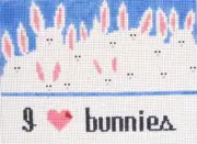 I Love Bunnies Hand Painted Needlepoint Canvas