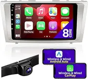 Car Radio Compatible with Wireless Carplay Android Auto for Toyota Camry 2007-2011 Upgrade Android Stereo 8core 1280X720 IPS TouchScreen Bluetooth WIFI GPS Navigation Multimedia Player Head Unit