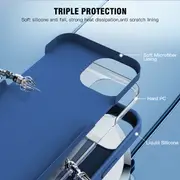 ZUSLAB for Apple iPhone 15 Pro Case Liquid Silicone Anti-Scratch Gel Rubber Shockproof Protective Cover with Soft Microfiber Lining (2023) - Cobalt Blue