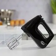[Quest] Hand Mixers with Storage Case/Handheld Electric Whisk/Includes Flat Beaters, Dough Hooks & Whisk / 6 Speed Control/Easy One Button Release (Black)