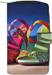 [QMNRTK] Colorful Sandals Shoes Credit Card Wallet Rfid Blocking Slim Bifold Genuine Leather Minimalist Front Pocket Wallets Keychain Wallet for Men And Women, style, 19.7x11x3.5cm, Style, 19.7x11x3.5cm
