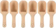 Alipis Retro Wooden Salt Sugar Spoons 6 Piece Set Handmade Condiment Spoons Teaspoon for Kitchen