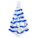 [特價]摩達客 台製12尺特級白色松針葉聖誕樹+藍銀色系配件(不含燈)
