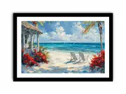 Island Cottage Framed Art for living room