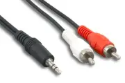 3.5mm to RCA X 2 Stereo M/12', 28AWG Audio Cable, Black (ZCUAFLMM-12), 12ft