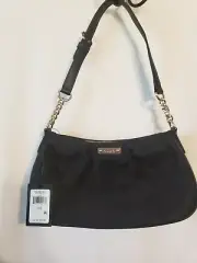 DKNY Donna Karan Purse Shoulder Bag NEW Pleated Black NWT MSRP $108 chain strap