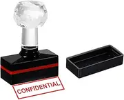 uxcell Confidential Stamp Self Inking, Red Ink Office Stamps Pre Inked Message Stamp Refillable Business Stamp, Black