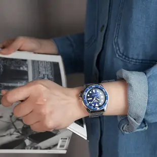 SEIKO 精工5號 Sports系列 藍水鬼潛水錶 藍面 不鏽鋼錶帶 自動上鍊機械腕錶