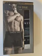 KENNETH COLE Boxer Briefs Men's Small Cotton Stretch Black 28-30 BRAND NEW