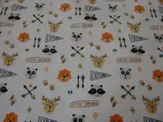 Little Explorers Flannelette Fitted White Cot Sheet Handmade