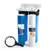 2-Stage Big Blue 20" Whole House System 1" Port+,GAC, CTO Carbon,Gauge