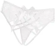 [ａ aternee] Women Panties Soft Apparel Underwear for Party Honeymoon Lingerie Night Couples White