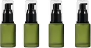 LEXICANMHS 2 Pieces 60ml Empty Refillable Green Frosted Glass Bottles with Pump Bottles, Cosmetic Dispenser, Jars, Storage Container, Portable Travel Bottle (30ml, Millilitre, 4)