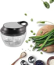 ZOIC Food Vegetable Fruit Chopper Manual Food Processor Slicer Mincer Mixer Dicer Hand Held Pull String (520ML)