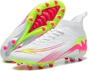 [Up run] Men's High Top Soccer Shoes FG Long Spikes Adult Football Shoes Lightweight Professional Athletic Training