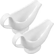 ULTECHNOVO 2pcs Sauce Cup Gravy Sauce Boats Gravy Serving Boat Seasoning Jar Condiment Bowls Condiment Bowl Ceramics White