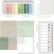 BAYTORY 700 Sheets Transparent Sticky Notes, Clear Waterproof 3 x 3 inch See Through Memo Pad, Self-Adhesive Translucent Writable Index Tabs for Annotating Books, Office & School Study Supplies