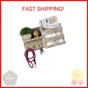 Spiretro Rustic Wooden Wall-Mounted Key Hooks Holder & Mail Sorter | Farmhouse D