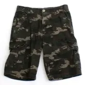 Marc Ecko Green & Brown Camouflage Cargo Shorts Men's NWT