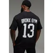 Mens Black Man Active Bronx Gym Oversized T-shirt