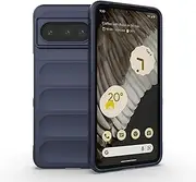 [Asuwish] Phone Case for Google Pixel 8 Pro 5G with Tempered Glass Screen Protector and TPU Slim Thin Shockproof Protective Silicone Cell Cover Accessories Pixel8Pro Pixel8 XL Eight 8Pro Women Men Blue