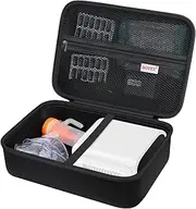 BOVKE Hard Case for Smart Nebulizer for Breathing Problems, Desktop Inhaler Nebulizer for Home Use, Storage Bag for Digital Asthma Nebulizer Machine for Adults and Kids, Space for Masks, Black+Black